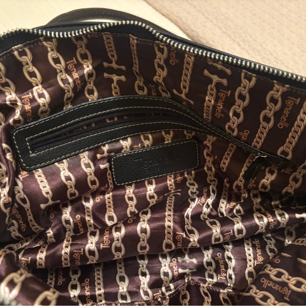 Black Textured Leather Handbag - Picture 3 of 4